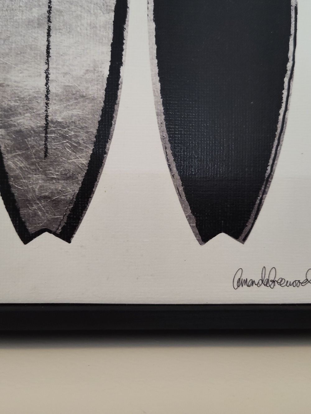 AMANDA GREENWOOD CHANEL Monochrome Surfboard Wall Art Framed Licensed Print NWT - Picture 2 of 6